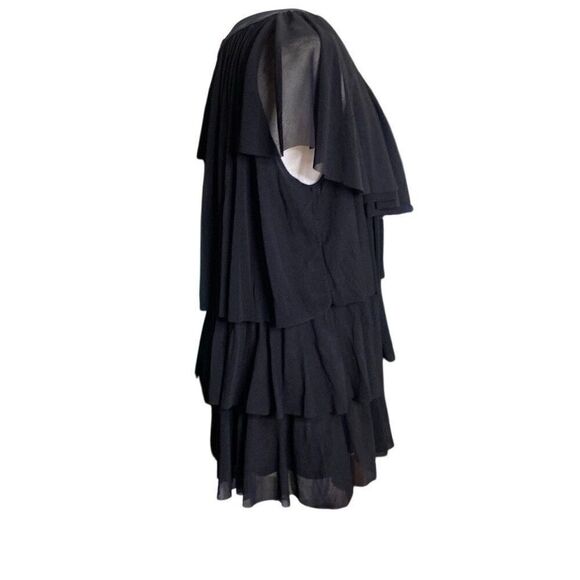 Seven7 Luxe Black Ruffle Tier Sleeveless Flutter Top Plus Size 18/20 - Picture 3 of 8